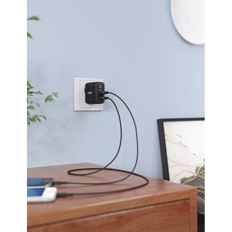 -Cốc Sạc 2 Cổng Anker PowerPort II 24W