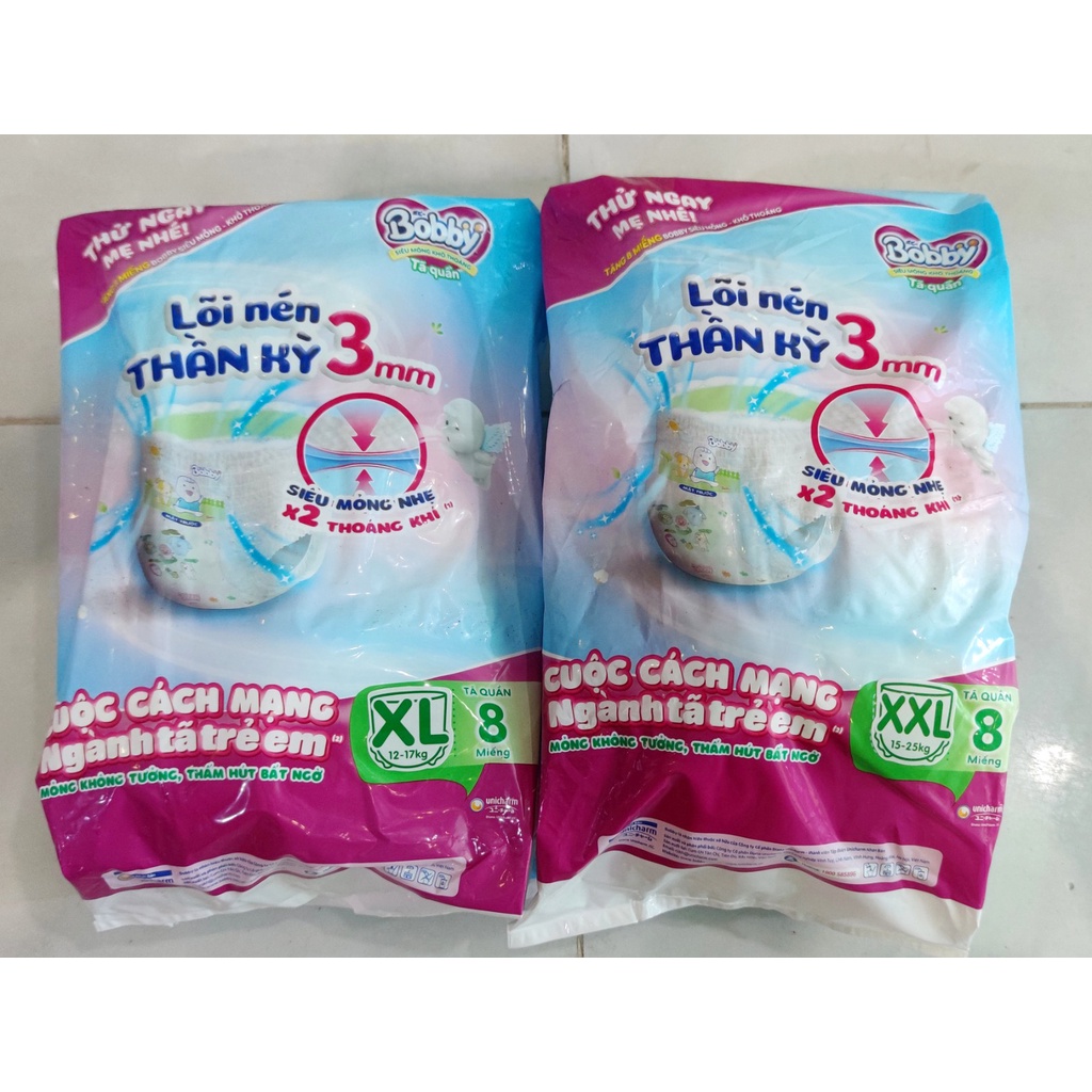 Combo 100 miếng tã quần Huggies/ Bobby size M100/L100/XL100/XXL100 - hàng tặng mẫu mới
