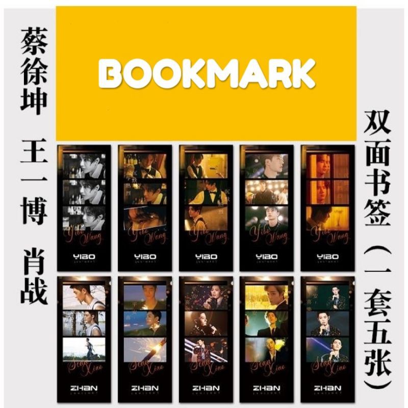Set 5 bookmark Tiêu Chiến thẻ kẹp đánh dấu sách Vương Nhất Bác N05