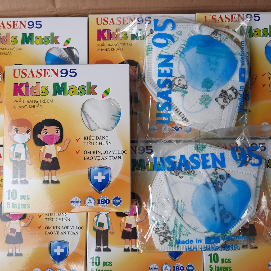 Khẩu trang y tế trẻ em N95 USASEN95 KIDS MASK 5 lớp kháng khuẩn ngăn bụi tia UV