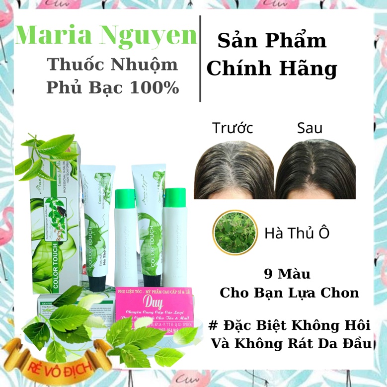 Thuốc Nhuộm Tóc Thảo Dược Maria Nguyen  Hà Thủ ô Mượt Tóc, Không Rát Da Đầu, Mùi Dịu Nhẹ + 9MÀU