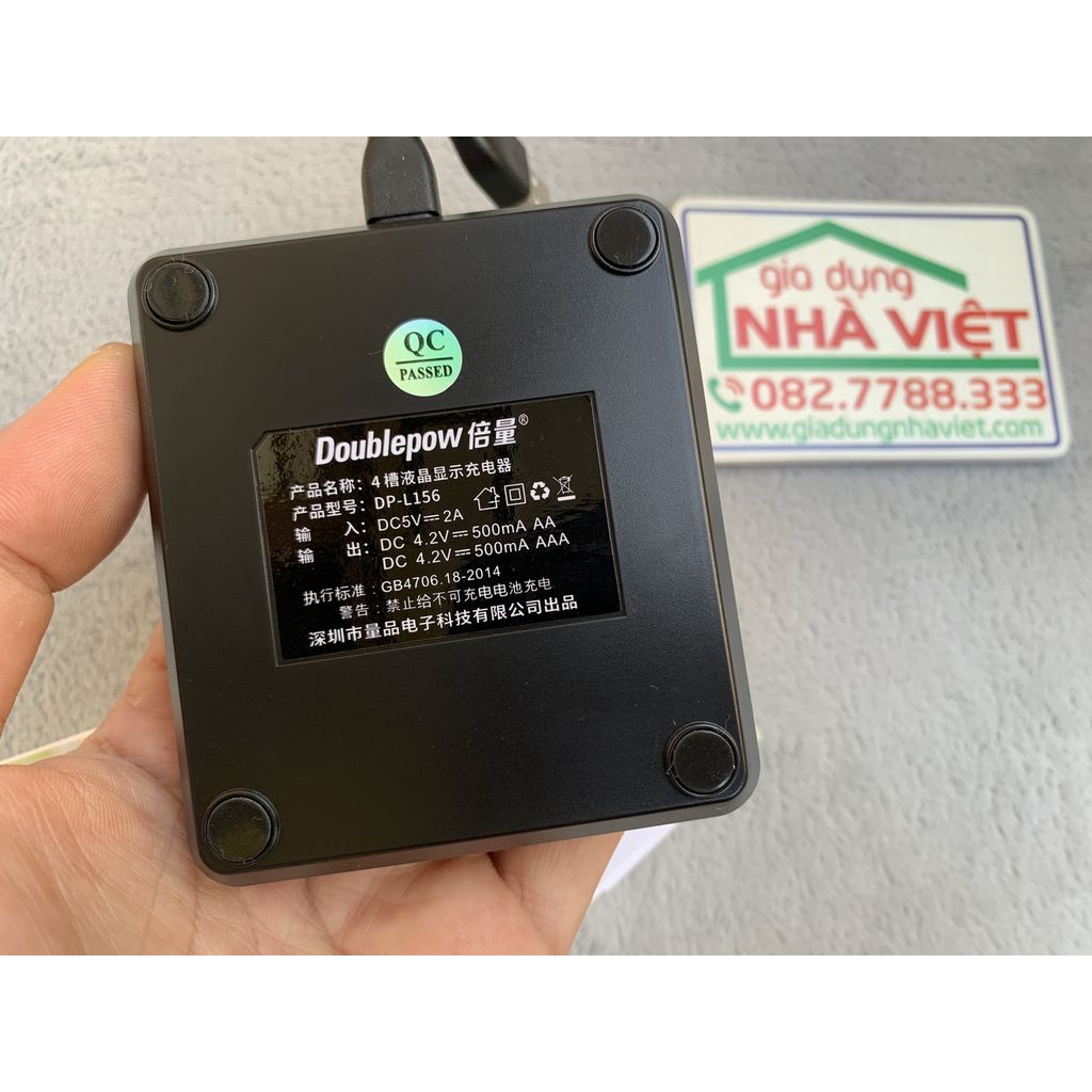 Bộ 4 pin sạc Doublepow 1.5V 3400mWh phiên bản 2022 kèm sạc pin DP-L156 LCD Type-C