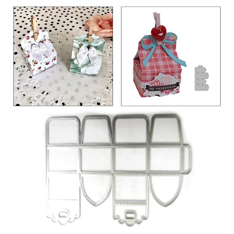 Khuôn Cắt Giấy Kim Loại Hình Hộp Quà Dễ Thương