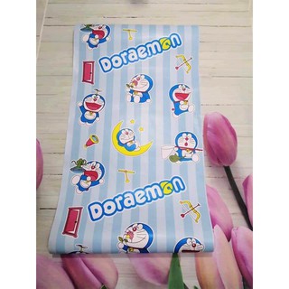 (tặng dụng cụ ) combo10m giấy dán tường Đoremon sọc