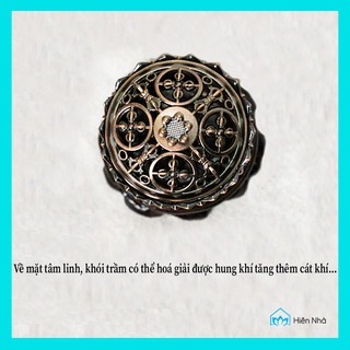 Lư xông trầm hương - Lư đốt trầm hình cánh hoa sen, khắc họa tiết chày kim cang đôi - Hiên Nhà