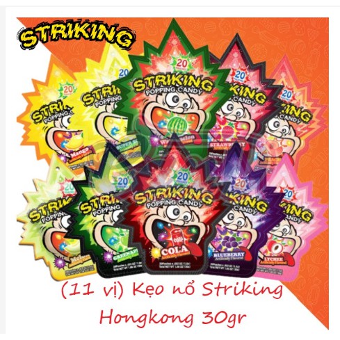 [Sale] Combo 2 gói Kẹo nổ Striking Hongkong 30gr các vị