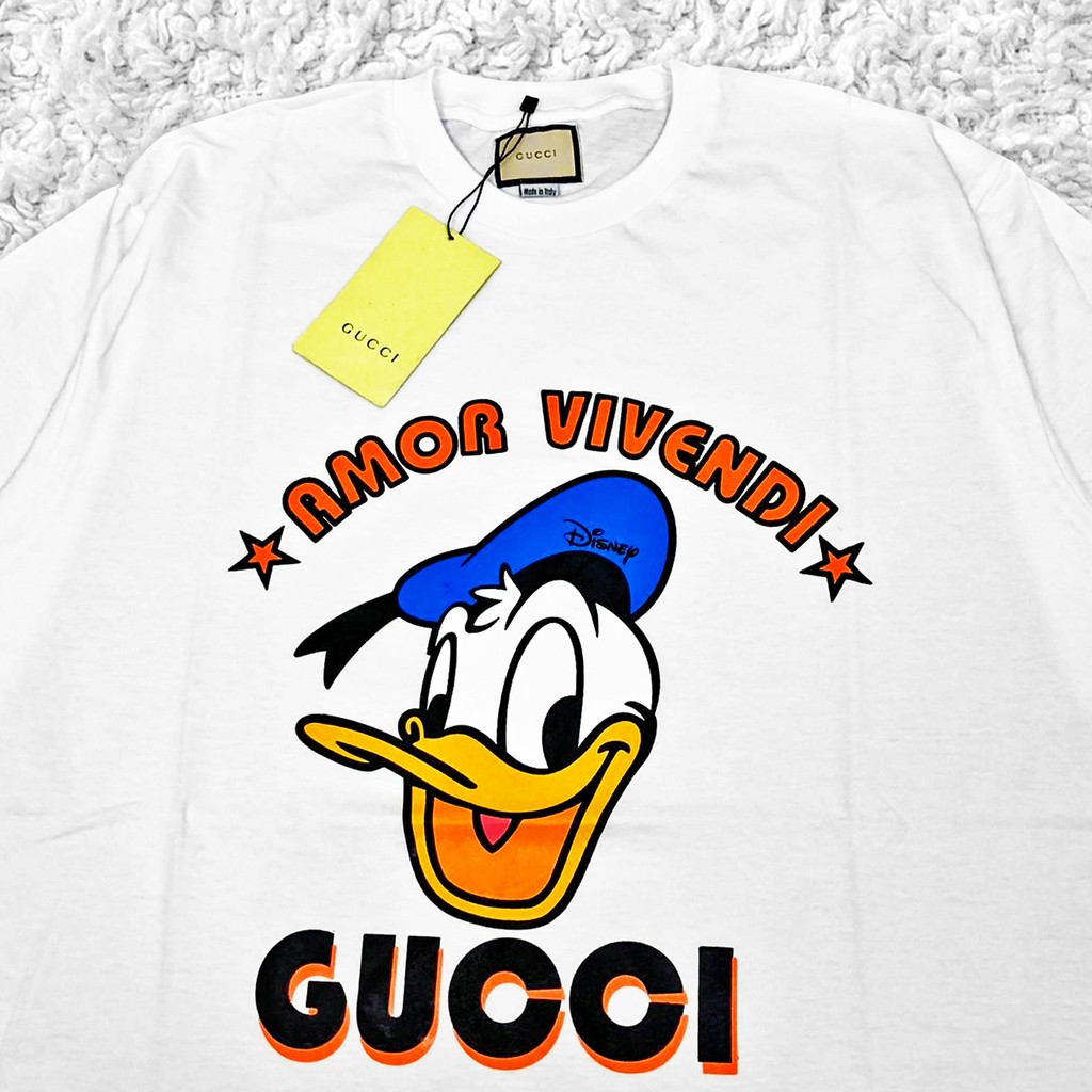 Áo Thun In Hình Vịt Donald / Amor / Vivendi / Gucci Trẻ Trung Hợp Thời Trang