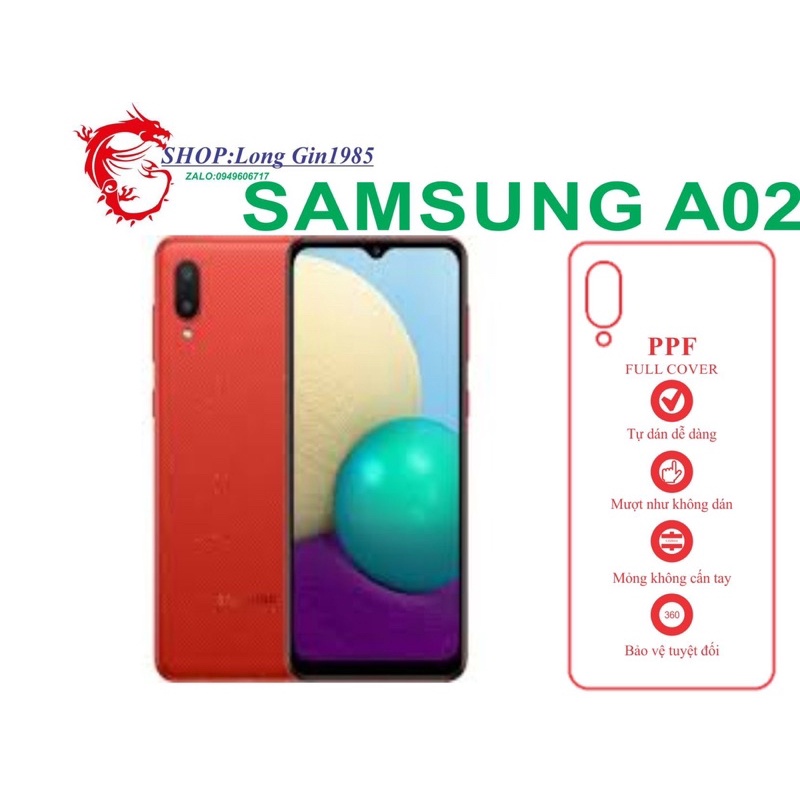 Samsung A02 miếng dán Ppf mặt sau và mặt trước chống va đập tốt chống trầy xước cao