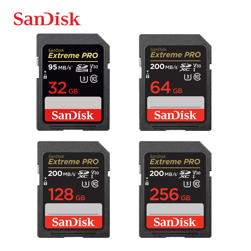 Thẻ Nhớ SanDisk Extreme PRO SD 32G 64G 128G 256G SDHC SDXC UHS-I C10 95MB / s-200MB / s U3 V30 4K Cho Máy Ảnh / DV / SLR