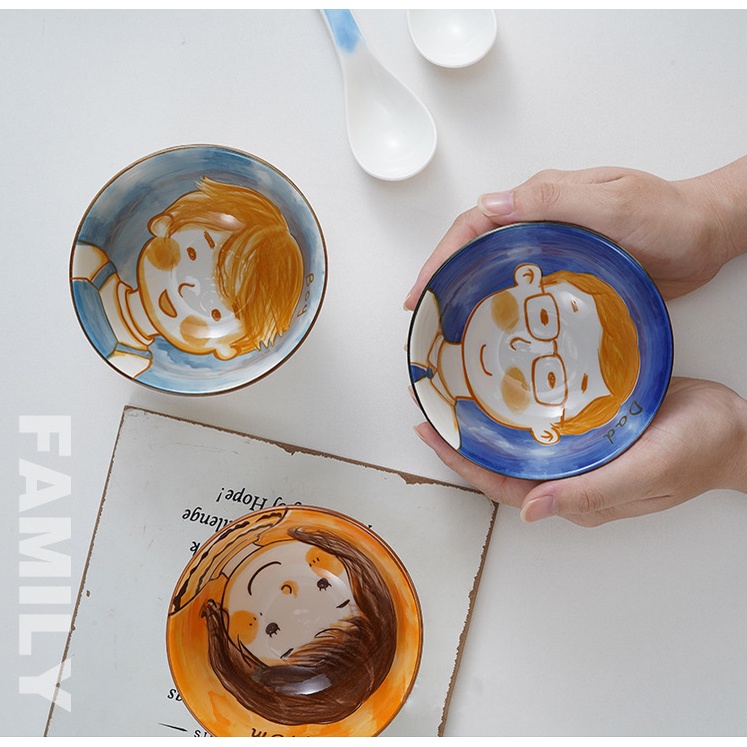 Bộ bát sứ gia đình chén sứ ăn cơm bộ bát đĩa decor chén đĩa sứ dễ thương chất liệu gốm sứ cao cấp an toàn