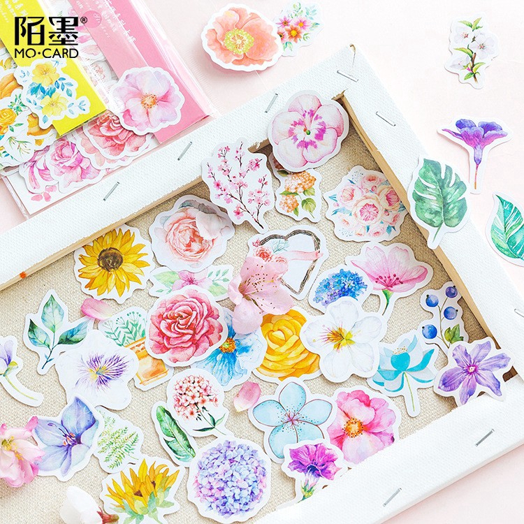 Bộ 45 miếng dán trang trí dễ thương sách kỉ niệm
