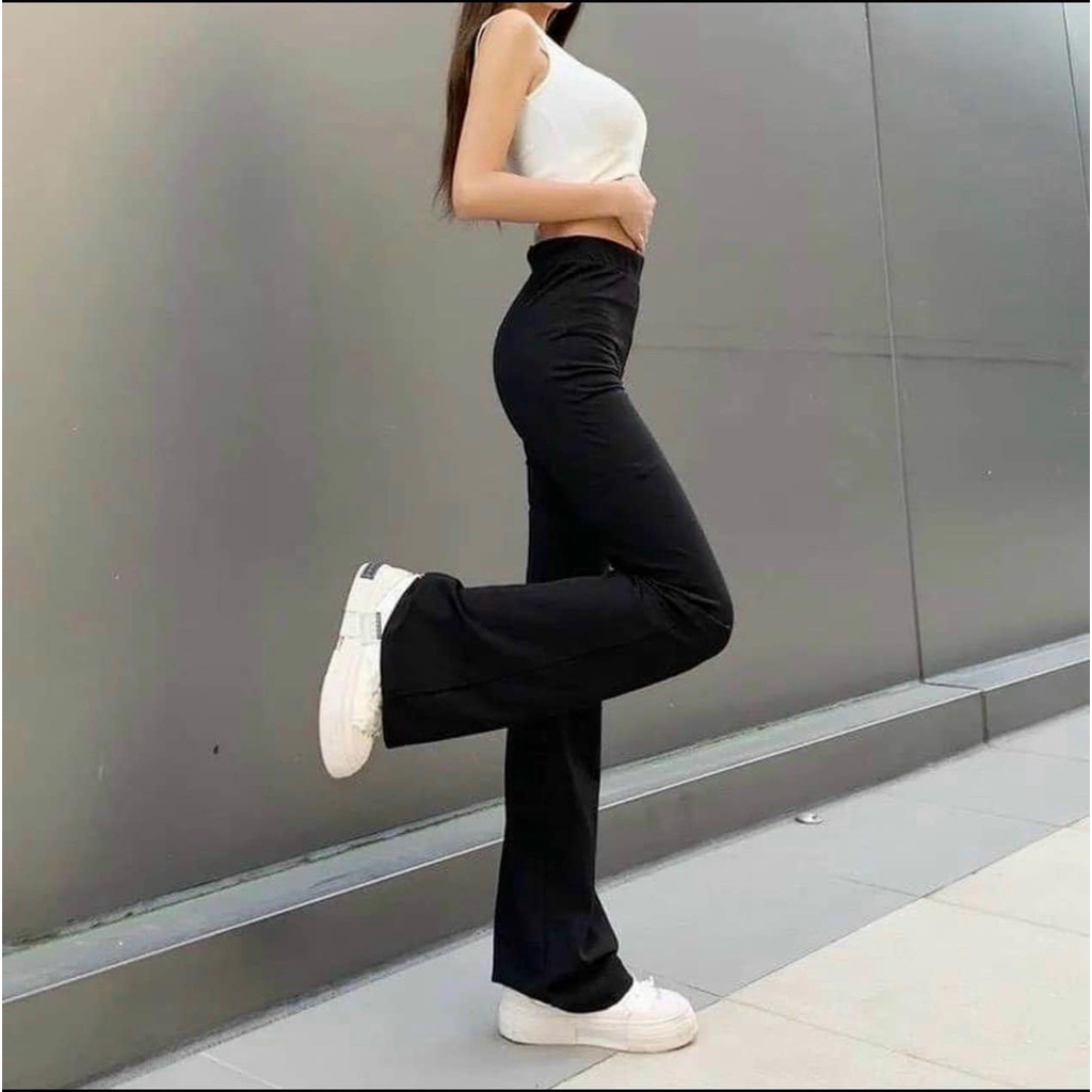 Quần legging nữ ôm ống loe dáng dài cạp chun co giãn 4 chiều ôm eo tôn dáng YUKAGO AQ544411D