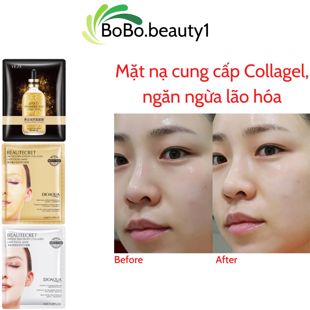 Combo 50 mặt nạ giấy dưỡng trắng da cấp ẩm nước se khít lô chân lông da dầu giảm mụn mask nội địa trung