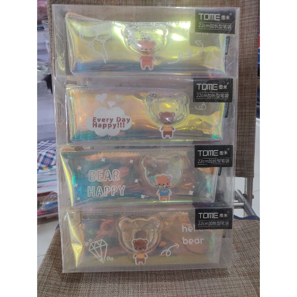 Hộp bút nhựa trong Hologram cute