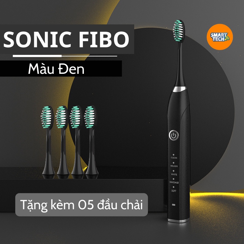 Bàn chải điện cao cấp Sonic  X7 Fibo - Bàn chải đánh răng tự động người lớn nhiều chế độ làm sạch, bảo hành 6 tháng
