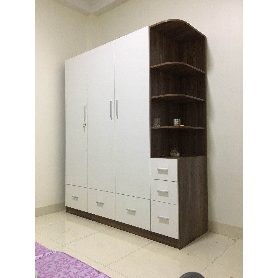 Xưởng sản xuất tủ nhựa đài loan 3 cánh kèm kệ cao cấp Nội thất Bích Ngọc Miễn phí lắp đặt