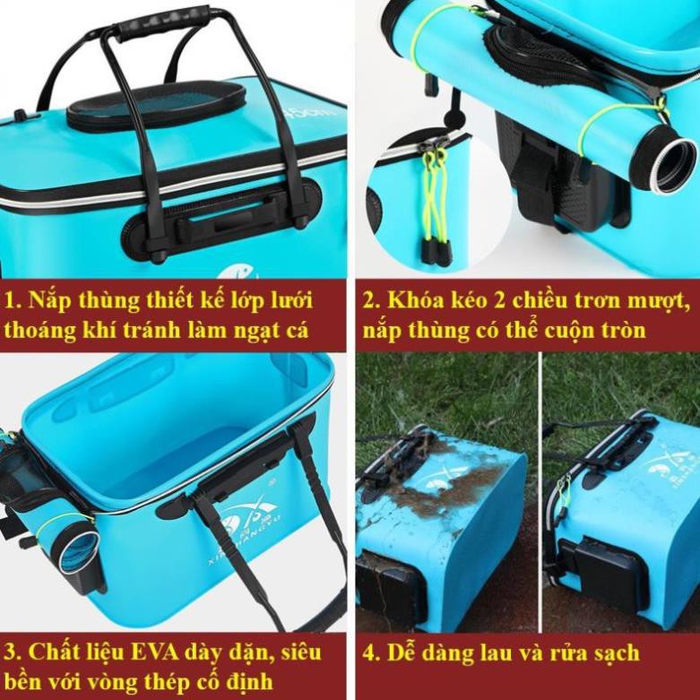 Thùng Đựng Cá Gấp Gọn Thùng Đựng Cá Đa Năng Cao Cấp  KK8 đồ câu FISHING_HD