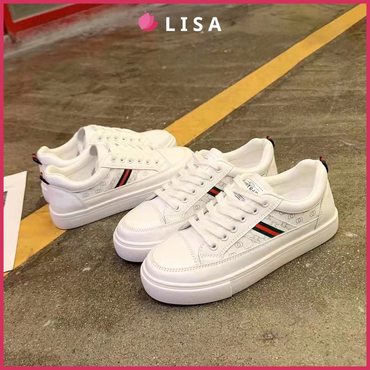 Giày thể thao nữ độn đế 3cm đế bằng da mềm sneaker, Lisa M72
