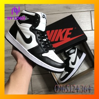 [hỗ trợ đổi trả] Giày Air Jordan 1 Panda cao cổ đen trắng