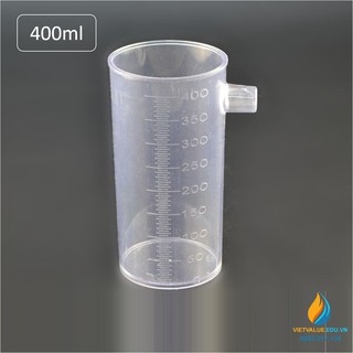 Bình tràn thí nghiệm dung tích 400ml, vạch chia, nhựa PP