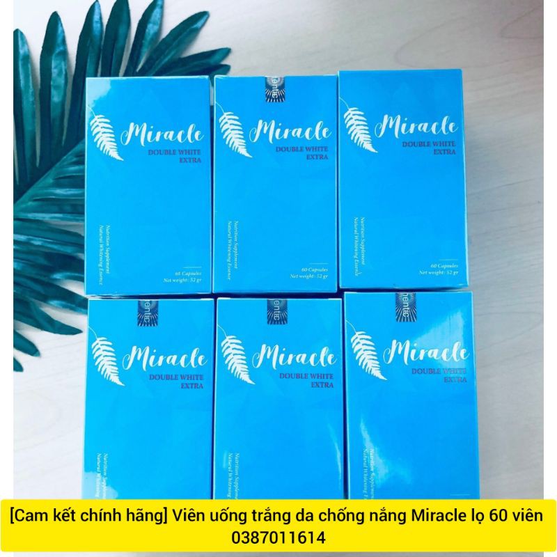 [HÀNG NHẬP KHẨU] Viên Uống Trắng Da, Chống Nắng, Giảm Thâm Sạm Nám, Chống Lão Hóa MIRACLE Double White Extra hộp 60 viên | Thế Giới Skin Care