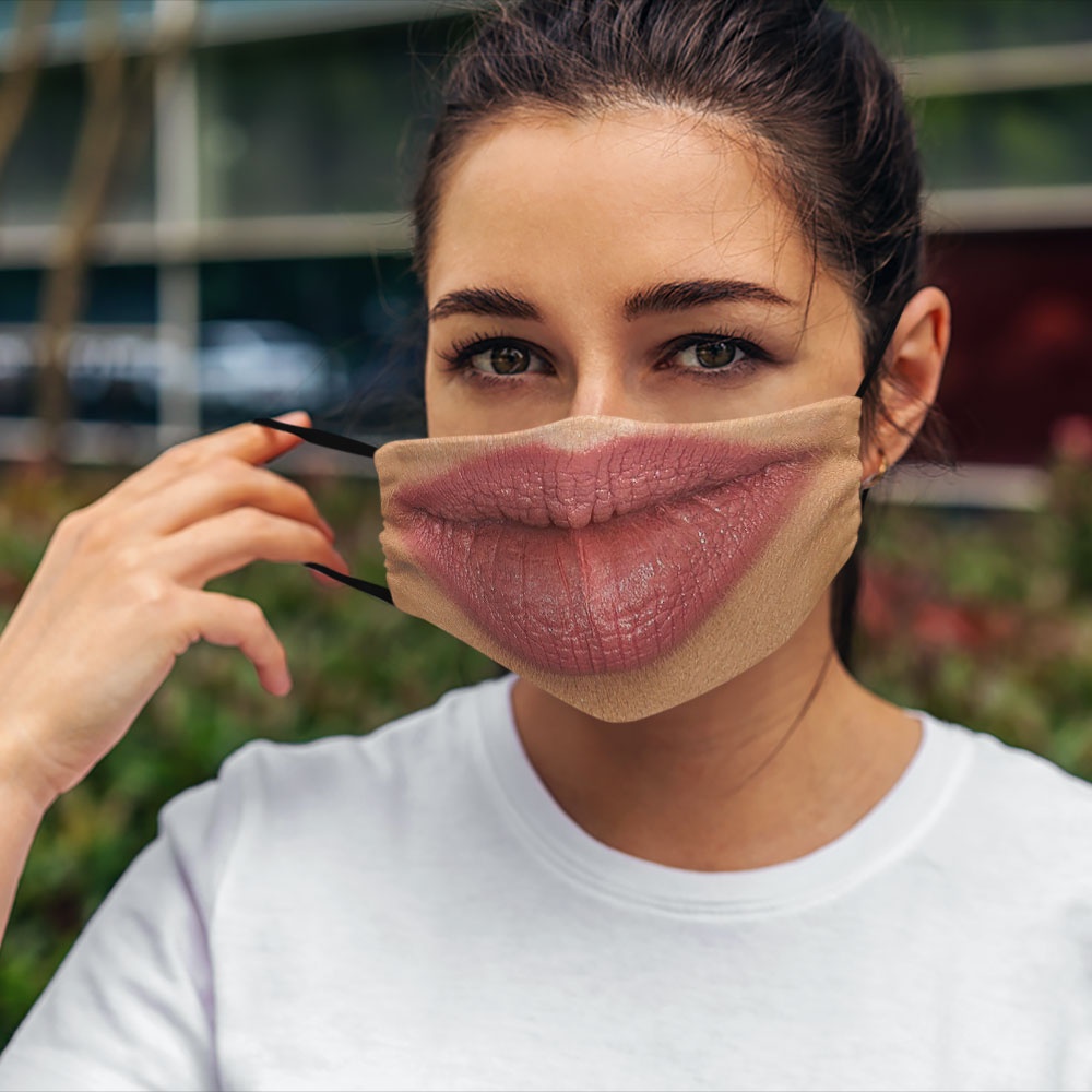 khẩu trang in hình dễ thương Mặt Người_1461 CARTWELL chất liệu poly cotton 100%,  chống bụi in họa tiết 3d tunisex