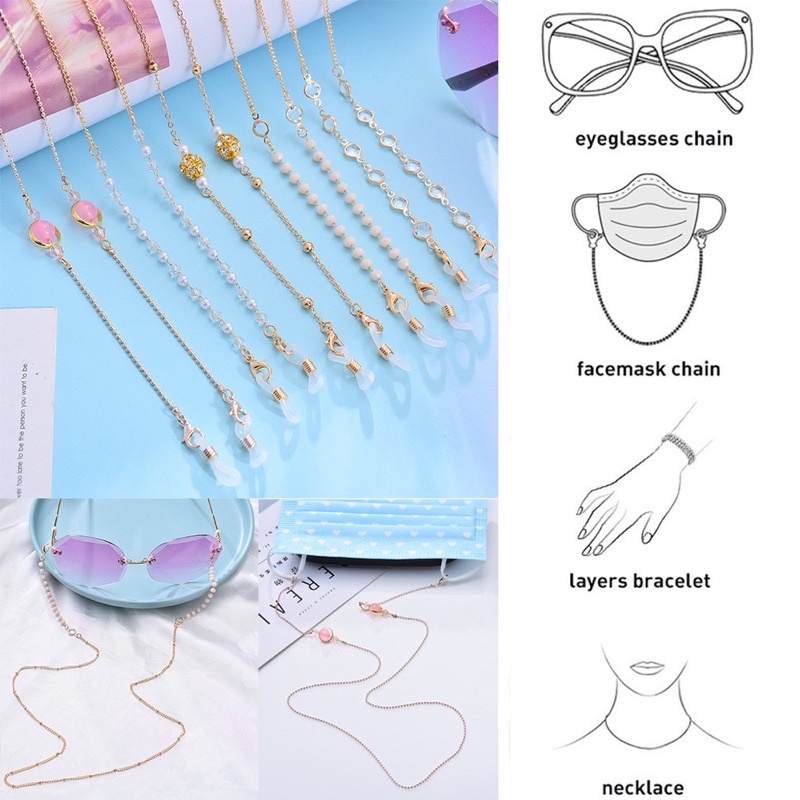 dây đeo khẩu trang pha lê mix dây dễ thương hàn quốc | BigBuy360 - bigbuy360.vn