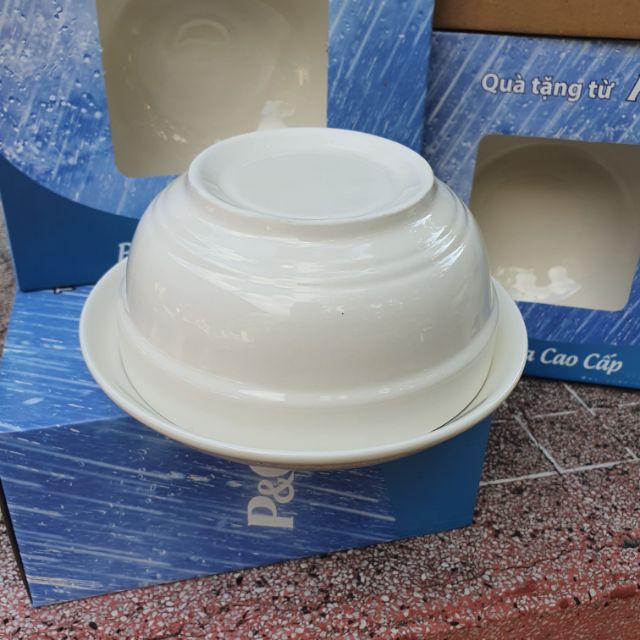Bộ tô + dĩa 2món bằng sứ cao cấp