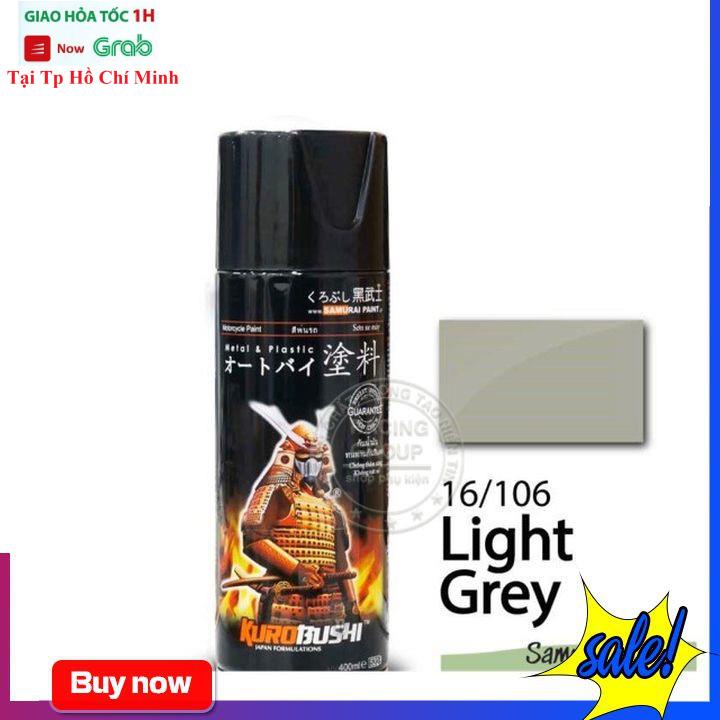 Chai Sơn Xịt Samurai Màu Xám Sáng 16/106 - Sơn Chính Hãng