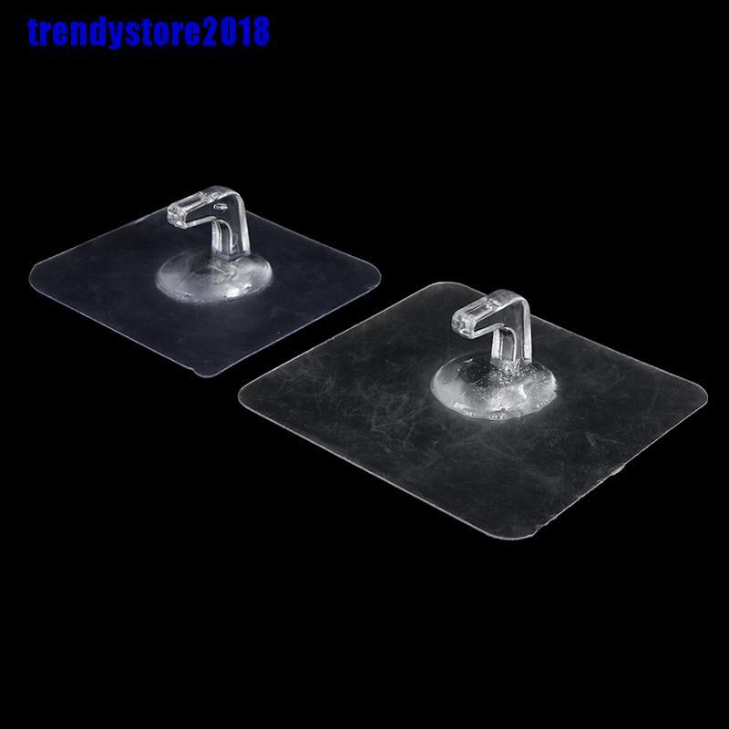 Set 5 móc treo đồ dán tường siêu bám dính trong suốt tiện lợi