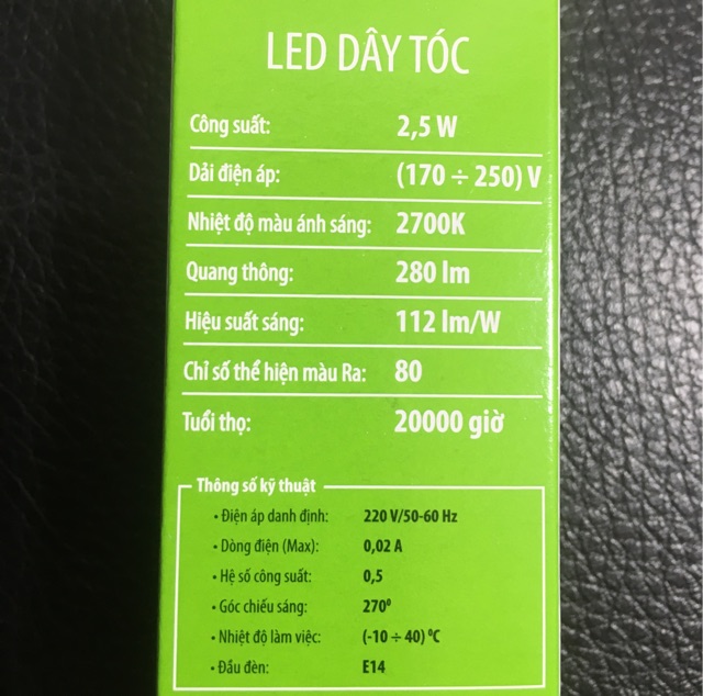 Bóng đèn Led kiểu dây tóc Rạng Đông 2,5W đui xoáy E14