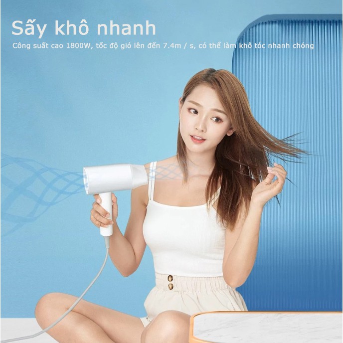 Máy sấy tóc bổ sung ion âm Xiaomi SHOWSEE A1-W 1800W cao cấp Chống Xù Rối Khô Tóc Bảo hành 6 tháng