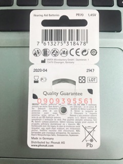 Pin Máy Trợ Thính Phonak A10 Vỉ 6 Viên