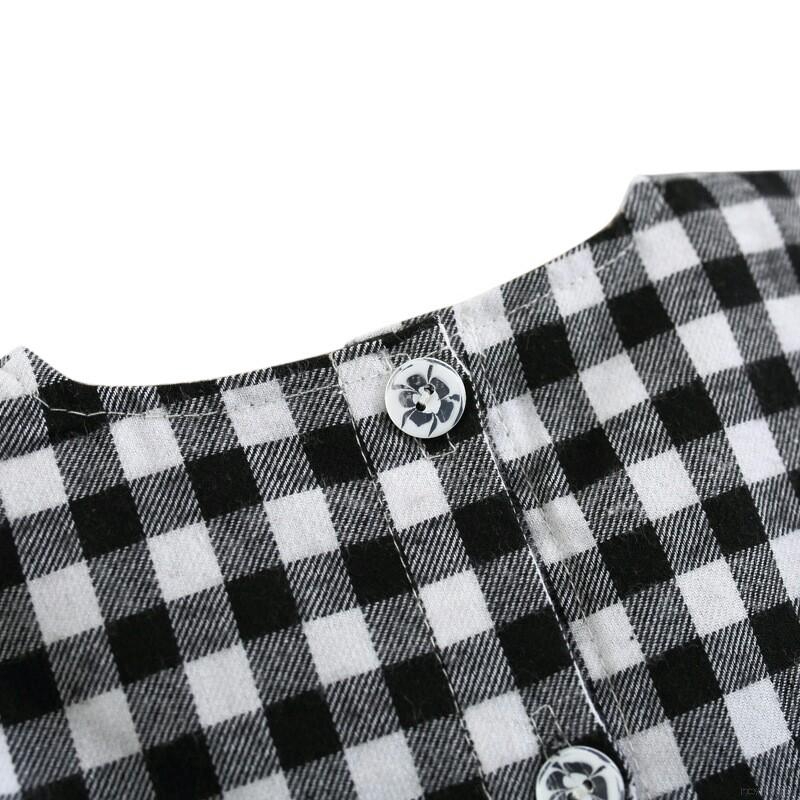 Đầm Xòe Dài Tay Họa Tiết Kẻ Ca Rô Cho Bé