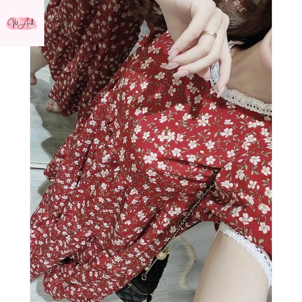 Váy bầu , đầm bầu thiết kế Hoa Nhí Đẹp Cổ Ren Mùa Hè Dự Tiệc Đi Chơi Công Sở chất liệu cao cấp
