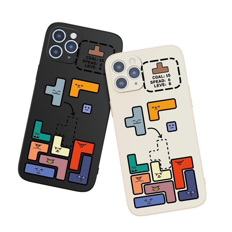 Ốp lưng iphone Ốp điện thoại Suntaiho silicon mềm hình máy chơi game Tetris cho iPhone 13 12 11 Mini Pro X XR XS Max 7/8 Plus