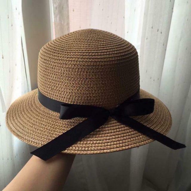 Mũ cói nơ
