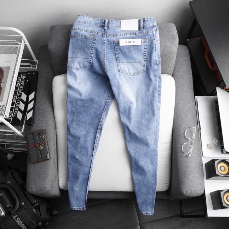 Quần jean nam ⚡ 𝗦𝗔𝗟𝗘 𝟮𝟰% ⚡ Quần bò vnxk 02 màu, slimfit, ống đứng chất đẹp co giãn, mẫu mới nhất 2021 !
