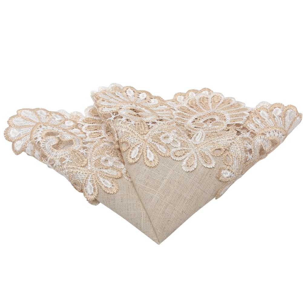 Khăn trải bàn tròn thêu ren phong cách Nhật Bản