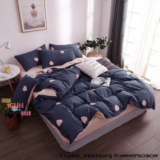 set QUẢ ĐÀO TRÁI TIM bộ Chăn Ga Gối ĐŨI TC dày 4 món nhập khẩu 100% kiểu HÀN QUỐC