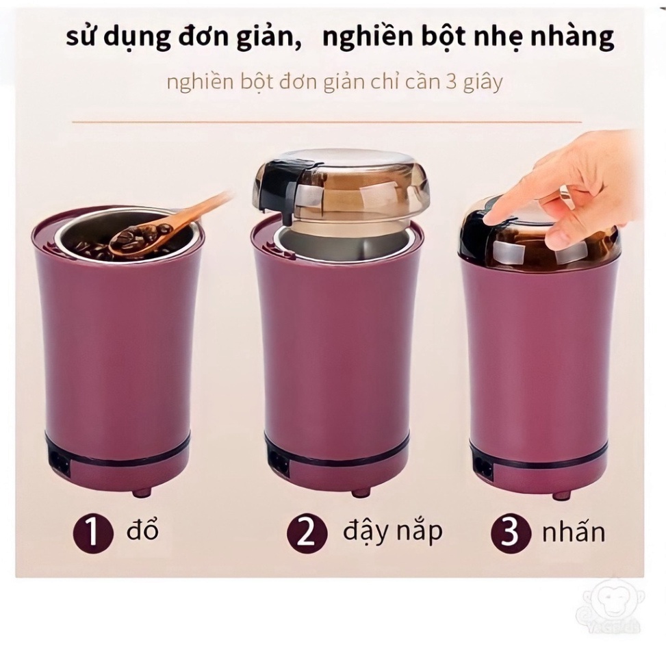Máy Xay Hạt Khô, Máy Xay Bột Ngũ Cốc, Cafe, Thảo Dược, Các Loại Hạt Cực Nhanh Chỉ Từ 6 Đến 18 Giây - FreeShip