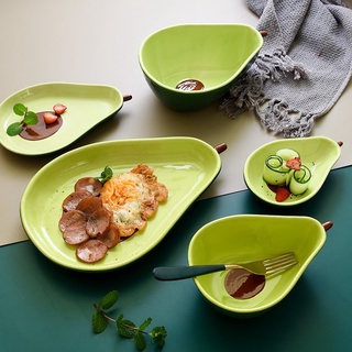 Bát đĩa decor hình quả bơ dễ thương đĩa sứ decor nhà bếp