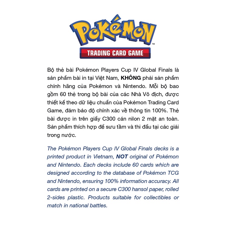 Bộ thẻ bài Pokemon của các Nhà Vô địch trong giải đấu Pokémon Players Cup IV 2021