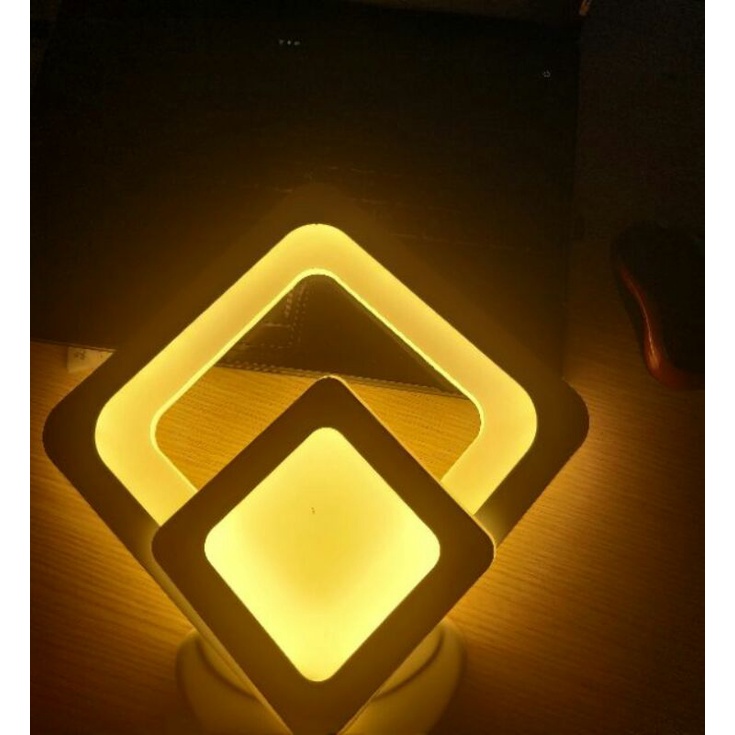 Đèn tường led cao cấp hiện đại hình vuông kép như hình