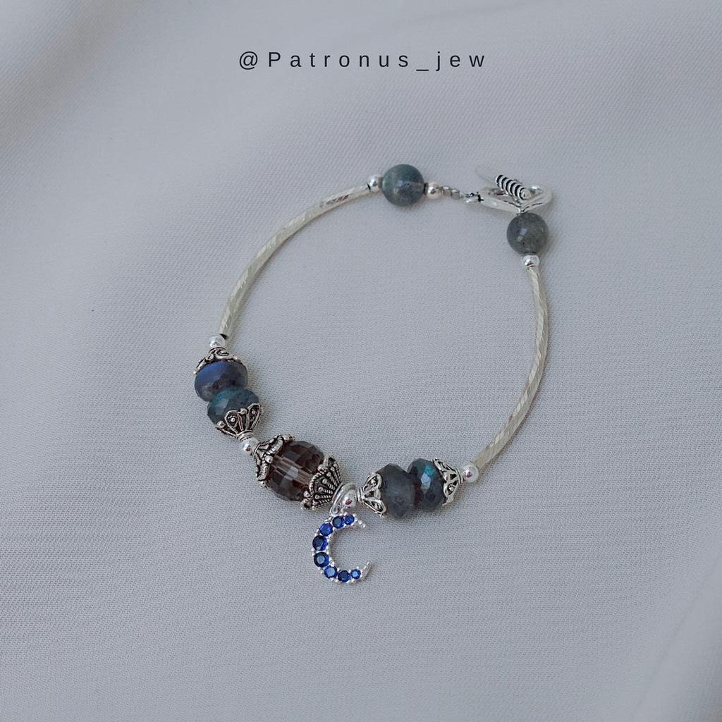 Vòng Tay Labradorite Phối Charm Bạc 925 VTLPCB925 Patronus