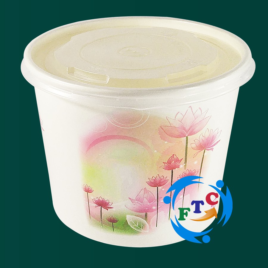 "CAO CẤP" TÔ GIẤY PO TRÁNG 2 LỚP FTC 1000ml - HỘP GIẤY ĐỰNG THỰC PHẨM DÙNG 1 LẦN