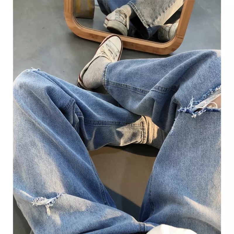 Quần Jeane Ống Rộng Dáng Suông - Phong Cách Hàn Quốc  - QJ022- Thời Trang Unisex - Phối Hình In có size Nam và Nữ