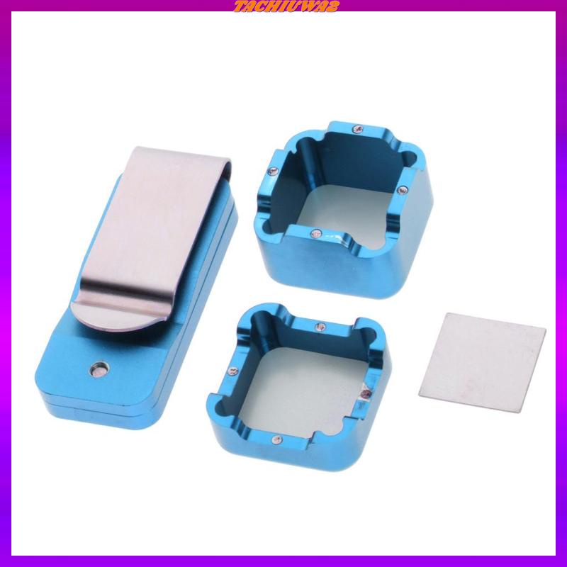 [Tachiuwa2] Hộp Đựng Phấn Bida Bằng Kim Loại Màu Đen Kèm Kẹp