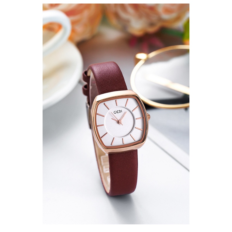 Đồng Hồ Nữ Mặt Vuông Thương Hiệu GEDI Sang Trọng Đồng Hồ Thời Trang - DHV04