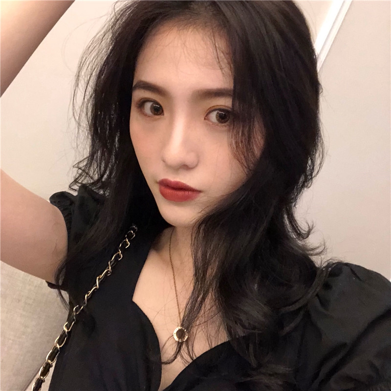 SUXI Áo nữ tay ngắn màu trơn phong cách retro Hàn Quốc